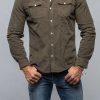 Snap Shirts * | Axels Premium Denim Brooks Corduroy Snap Shirt In Army