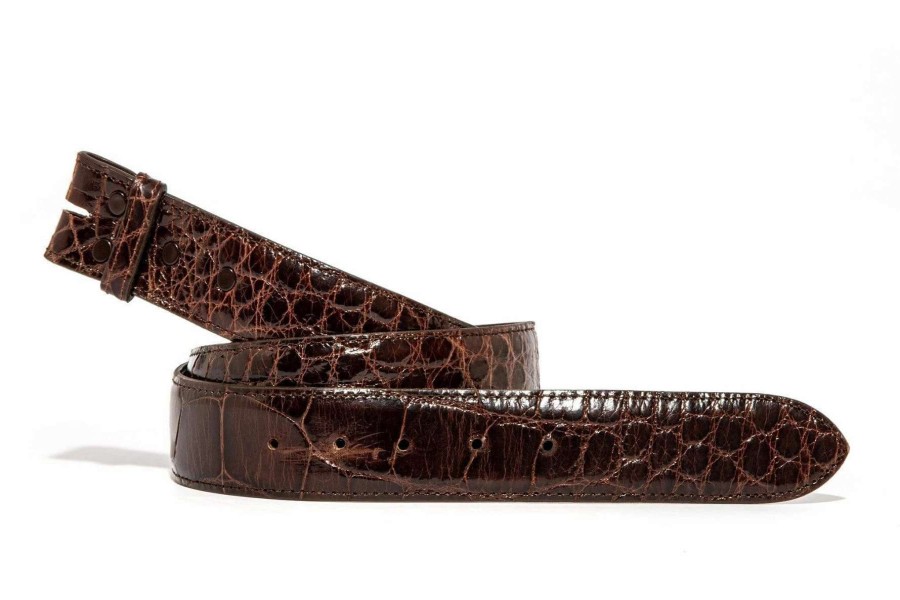 Accessories * | Chacon Chocolate Alligator Classic Strap