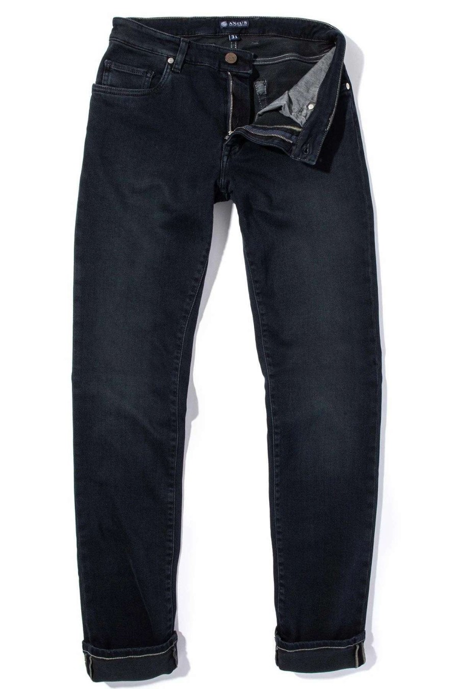 Pants & Denim * | Axels Premium Denim Waylon Over-Dyed Stretch Denim In Nero