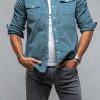 Snap Shirts * | Axels Premium Denim Brooks Corduroy Snap Shirt In Niagra