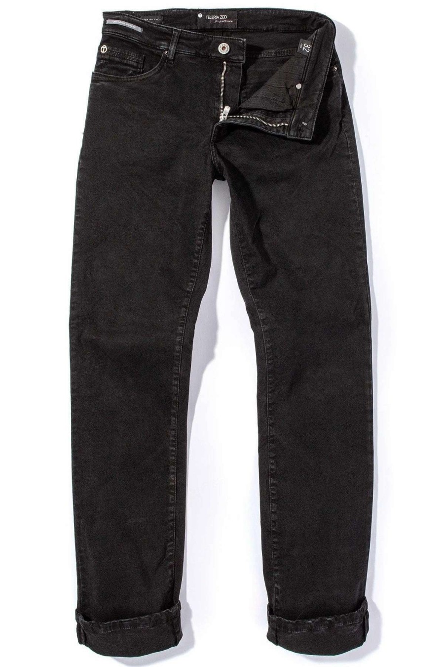 Pants & Denim * | Teleria Zed Ryland Rugged Soft Touch Cotton Jeans In Nero