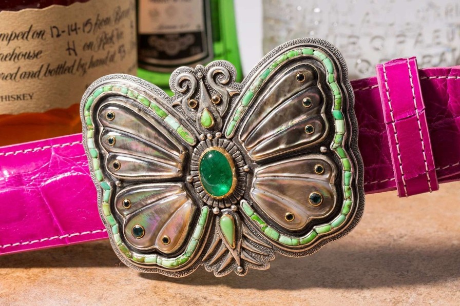 Accessories * | Lee Downey Green Mother Of Pearl Butterfly Default