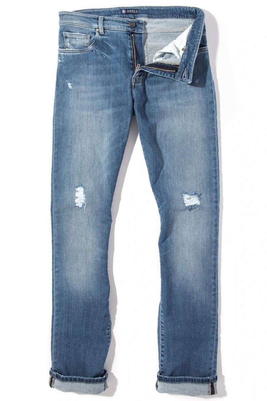 Pants & Denim * | Axels Premium Denim Axel'S Scottsdale Distressed Jean