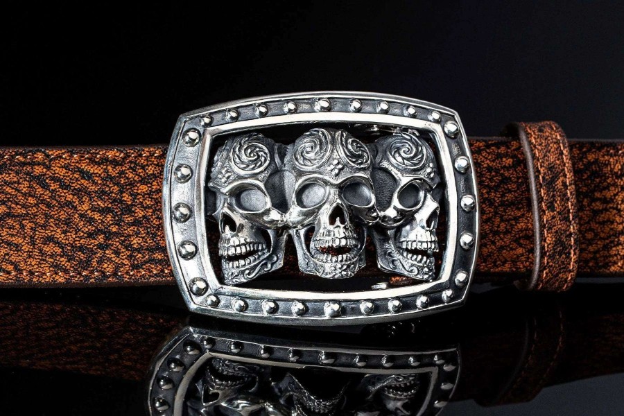 Accessories * | Jeff Deegan Ao Triple Sugar Skull Silver