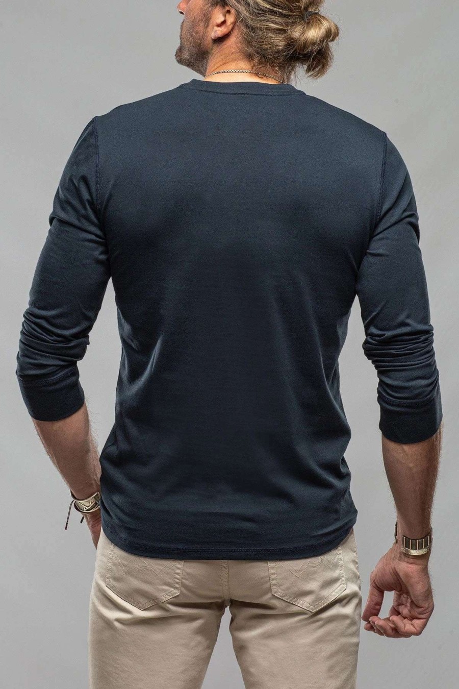 Cotton Tees * | Georg Roth Coronado Cotton Ls Henley In Navy