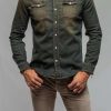 Snap Shirts * | Axels Premium Denim Roper Western Snap Shirt In Overdyed Ruggine