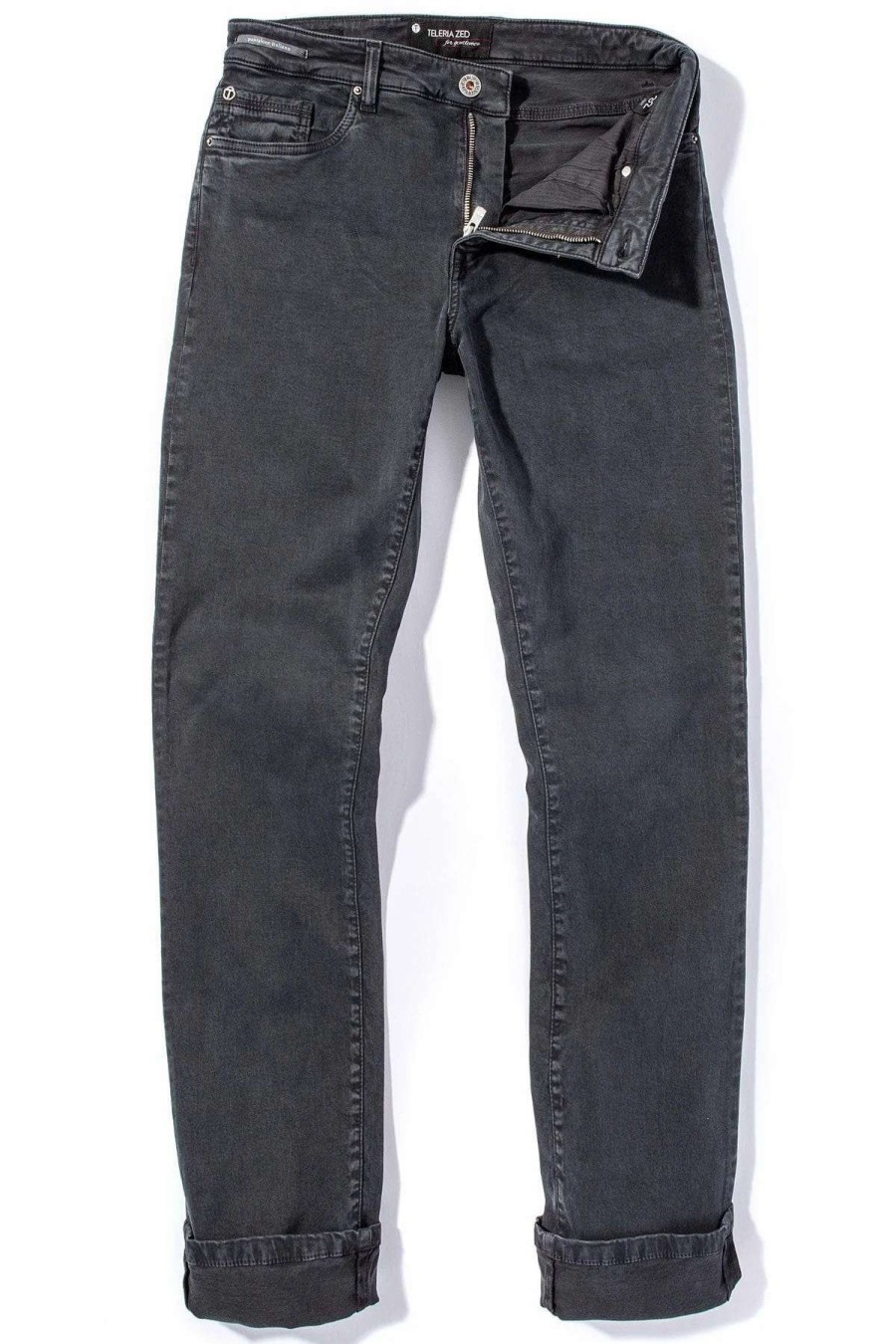 Pants & Denim * | Teleria Zed Ryland Rugged Soft Touch Cotton Jeans In Anthracite