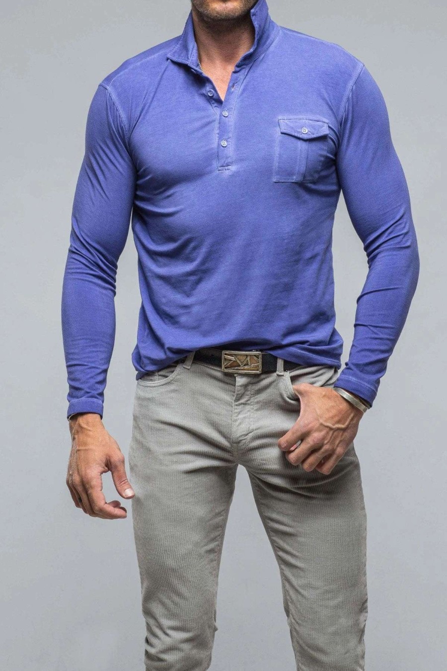 Polo Shirts * | Dune Cafe Paco Ls Polo Shirt In Lavender