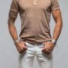 Cotton Tees * | Georg Roth Mendocino Cotton Ss Henley In Coffee