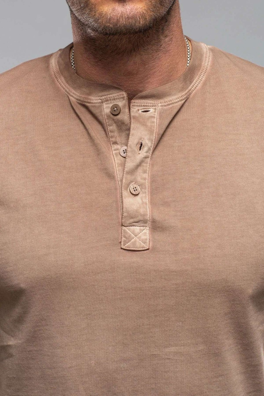 Cotton Tees * | Georg Roth Mendocino Cotton Ss Henley In Coffee