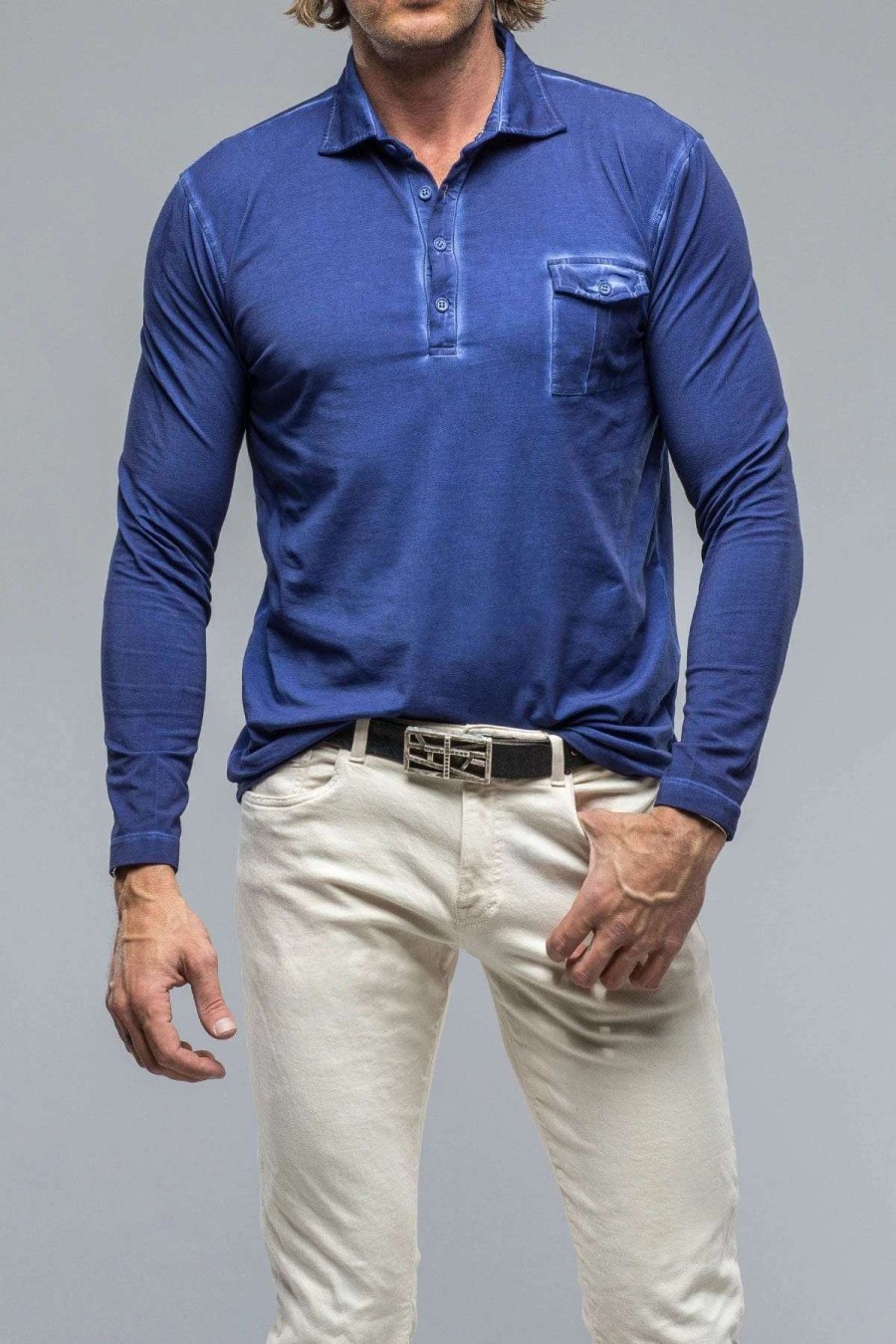 Polo Shirts * | Dune Cafe Paco Ls Polo Shirt In Azure