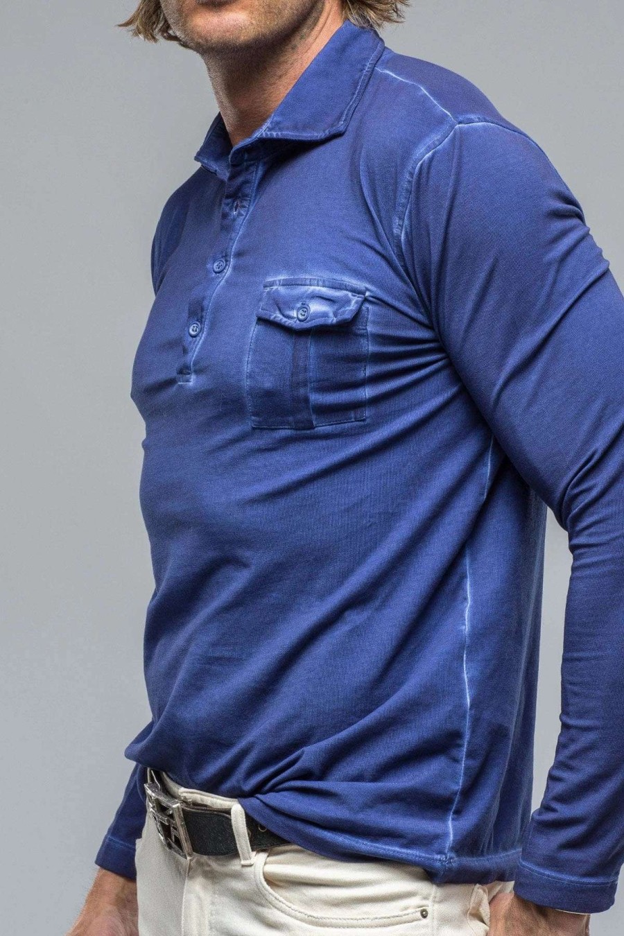 Polo Shirts * | Dune Cafe Paco Ls Polo Shirt In Azure