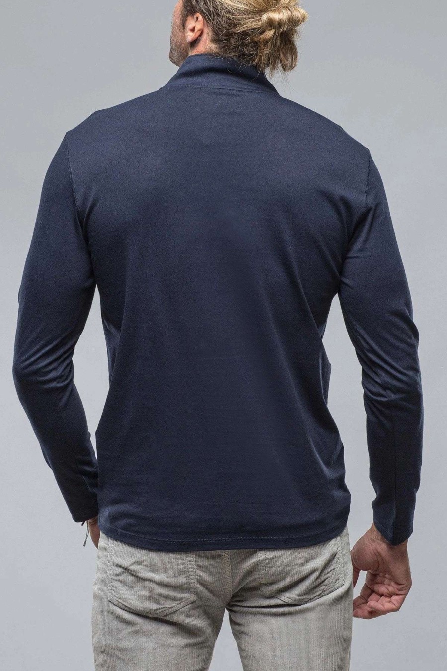 Cotton Tees * | Georg Roth Modesto Luxe Pima Cotton Zip In Navy