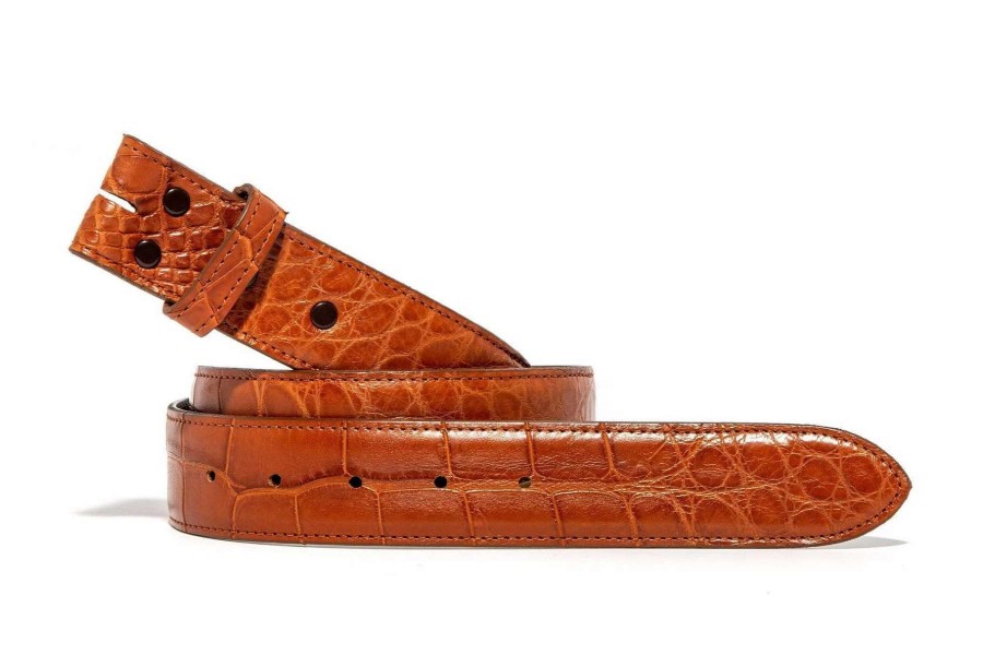 Accessories * | Chacon Cognac Alligator Matte Strap