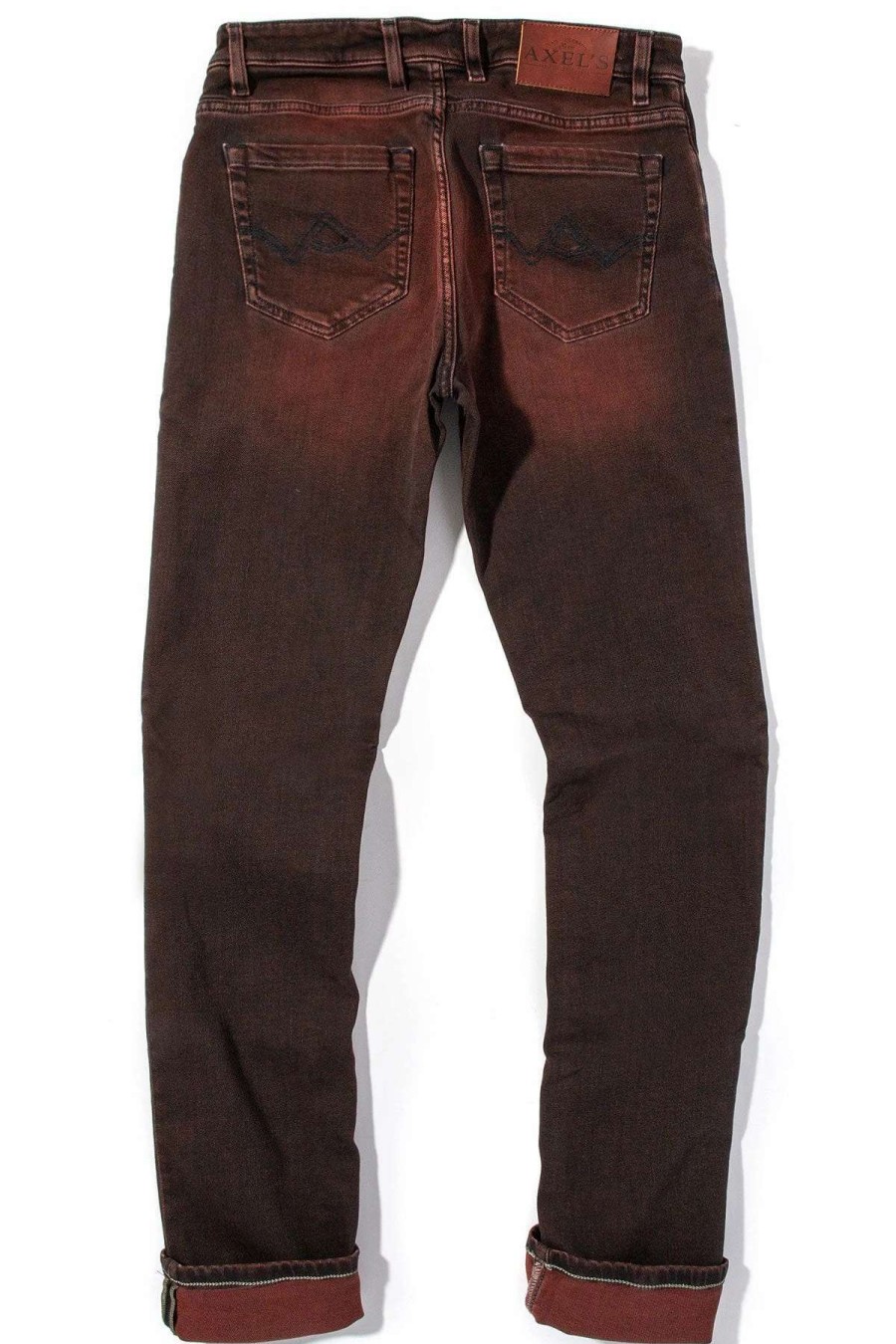 Pants & Denim * | Axels Premium Denim Waylon Over-Dyed Stretch Denim In Ruggine Rust