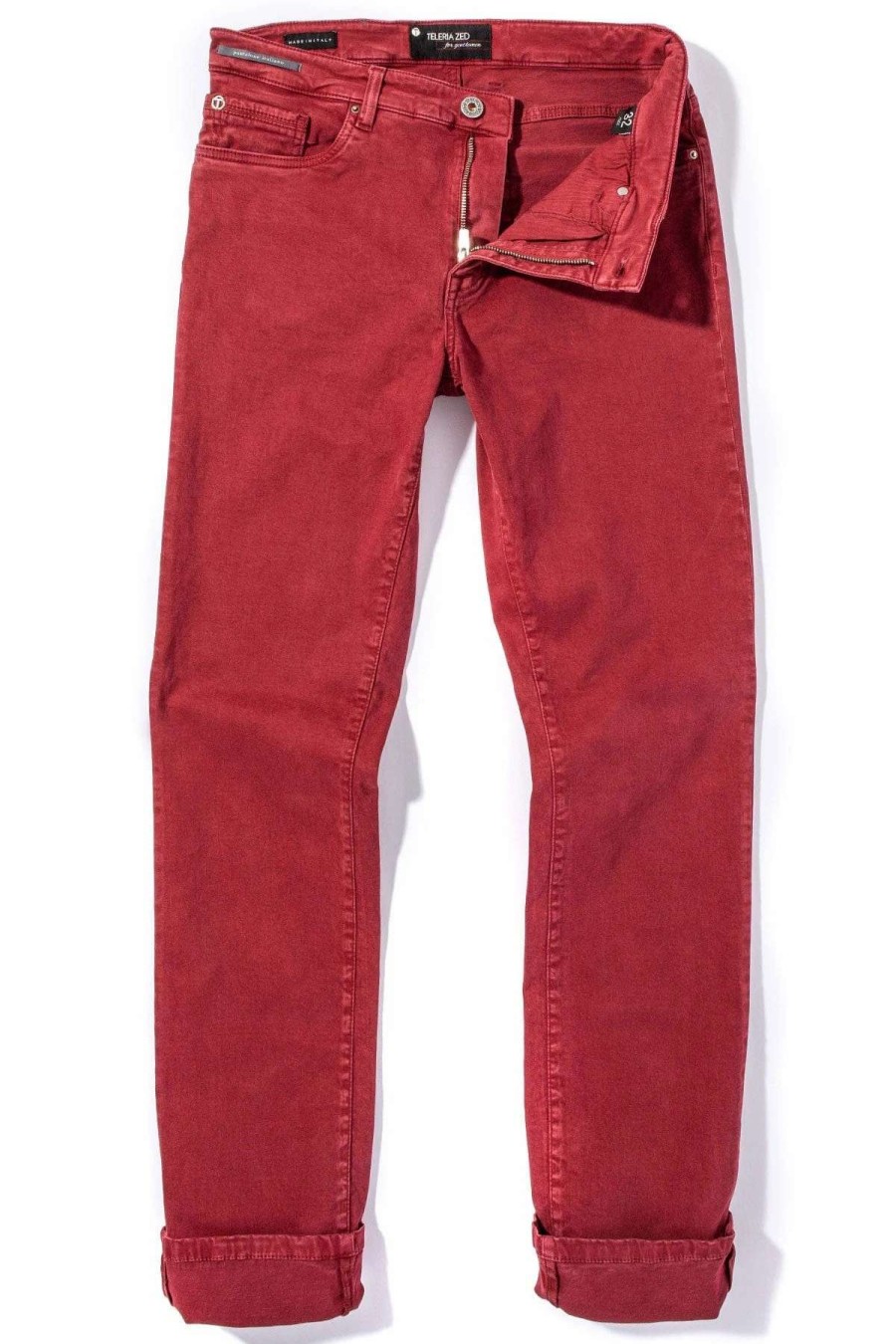 Pants & Denim * | Teleria Zed Ryland Rugged Soft Touch Cotton Jeans In Cherry