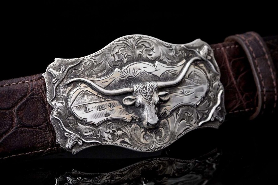 Accessories * | Comstock Heritage Posse Longhorn Trophy Buckle