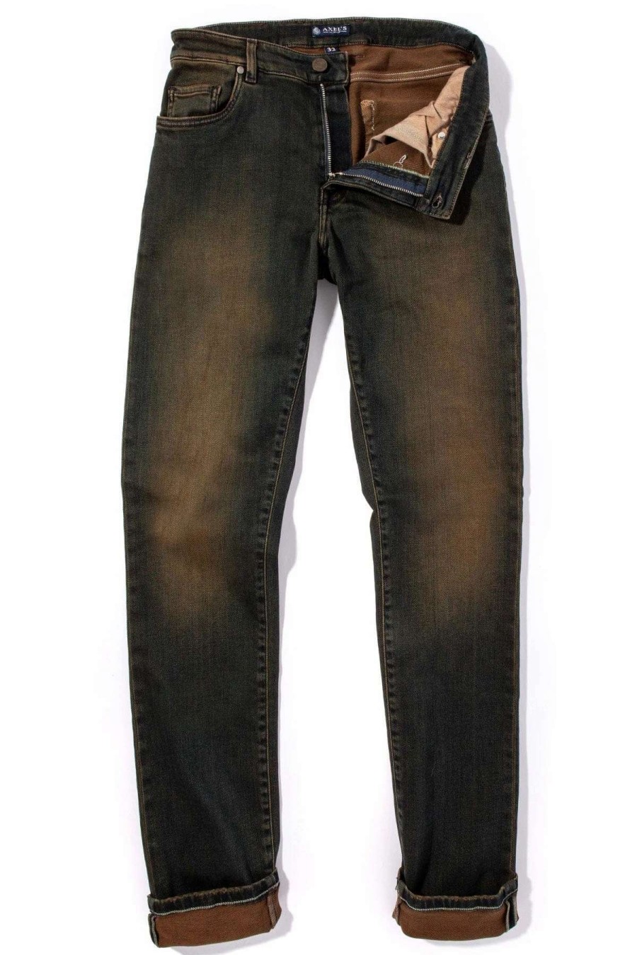 Pants & Denim * | Axels Premium Denim Waylon Over-Dyed Stretch Denim In Ruggine