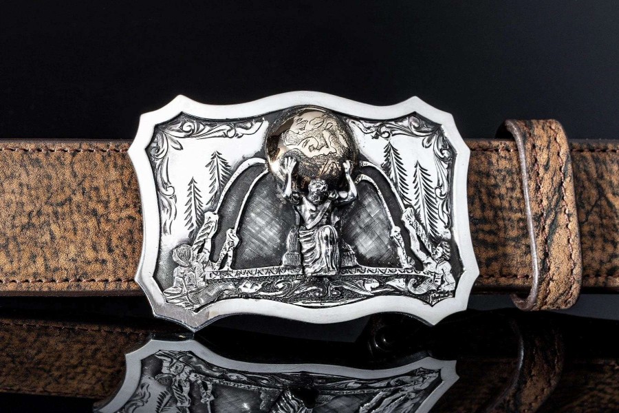 Accessories * | Comstock Heritage Atlas Trophy Buckle Silver/Gold