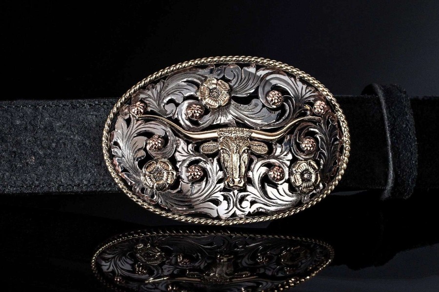 Accessories * | Comstock Heritage Parker Trophy Buckle Silver/Gold