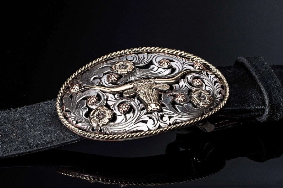 Accessories * | Comstock Heritage Parker Trophy Buckle Silver/Gold