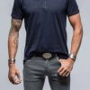 Cotton Tees * | Georg Roth Mendocino Cotton Ss Henley In Navy