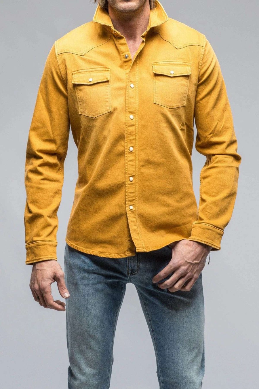 Snap Shirts * | Axels Premium Denim Ranger Denim Snap Shirt In Curcuma