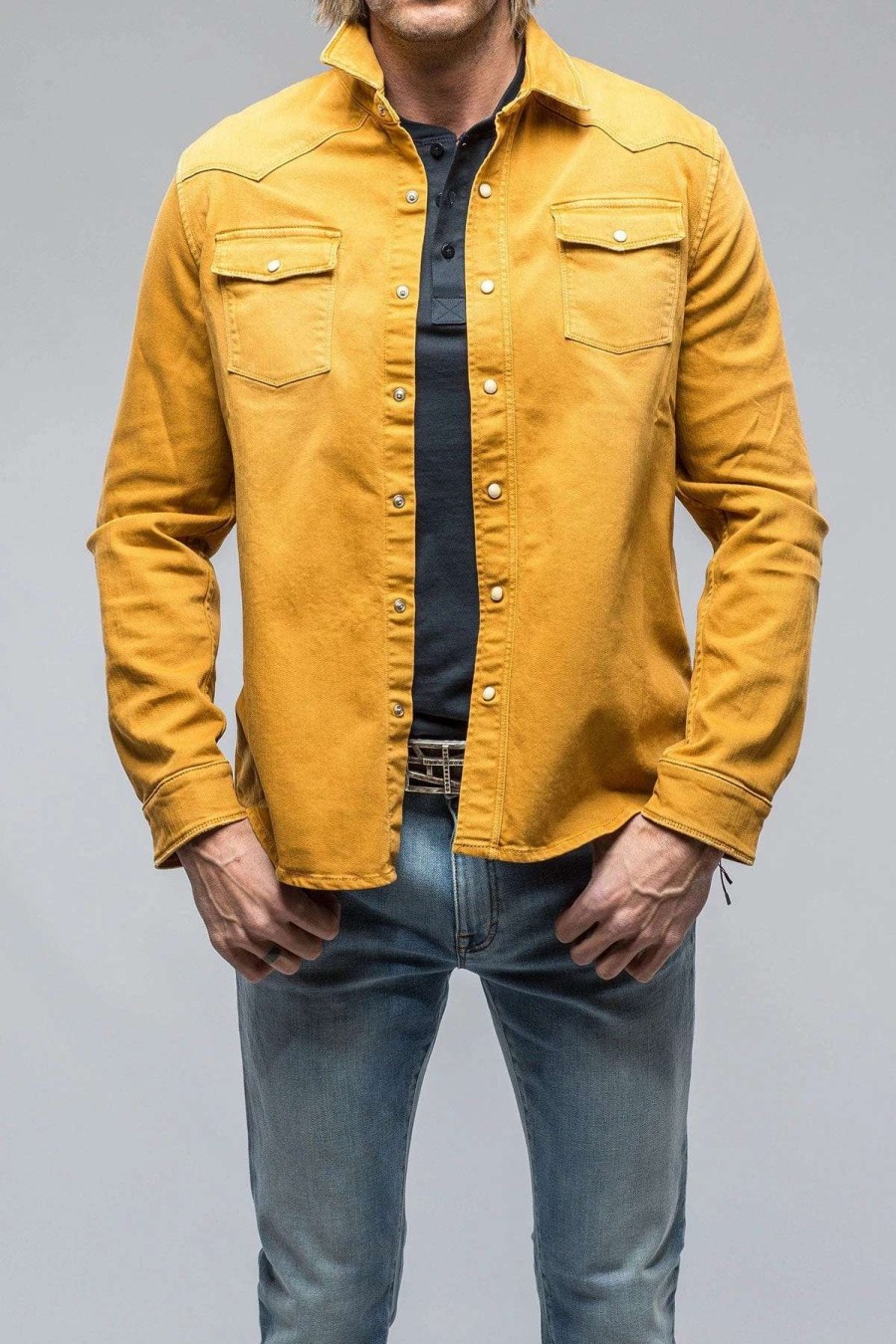 Snap Shirts * | Axels Premium Denim Ranger Denim Snap Shirt In Curcuma