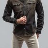 Snap Shirts * | Axels Premium Denim Roper Western Snap Shirt In Desert