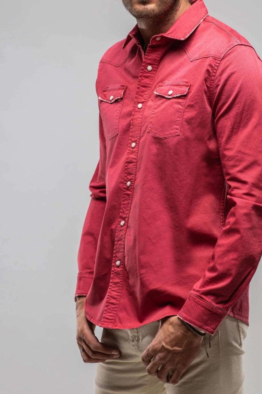 Snap Shirts * | Axels Premium Denim Cassidy Snap Shirt In Fragola