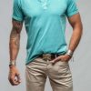 Cotton Tees * | Georg Roth Mendocino Cotton Ss Henley In Mint