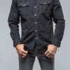 Snap Shirts * | Axels Premium Denim Brooks Corduroy Snap Shirt In Anthracite