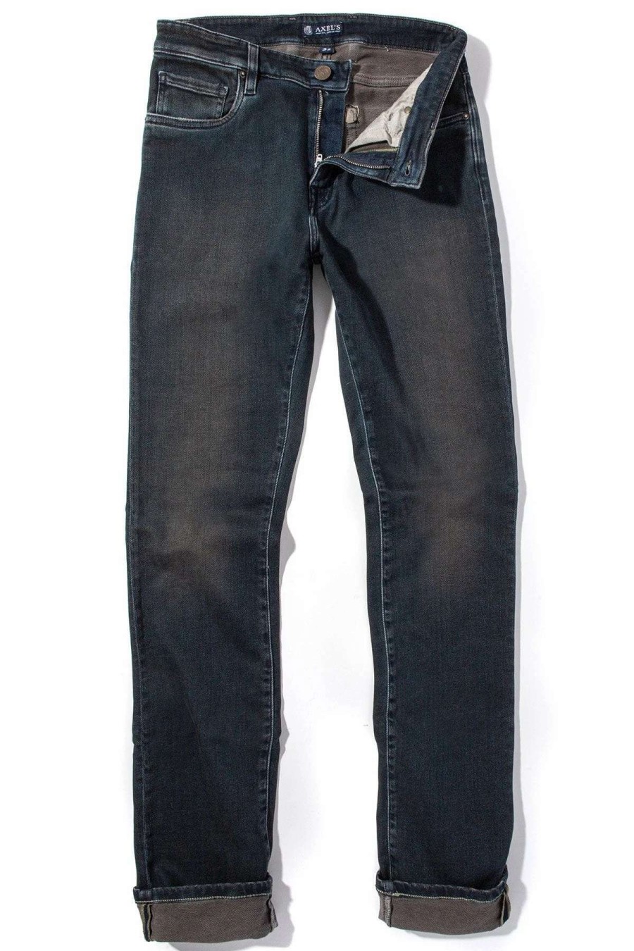 Pants & Denim * | Axels Premium Denim Waylon Over-Dyed Stretch Denim In Anthracite