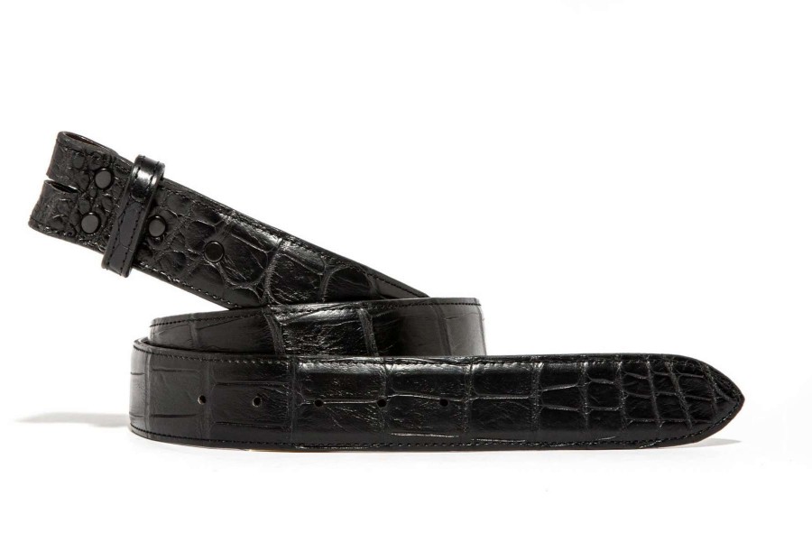 Accessories * | Chacon Black Alligator Matte Strap