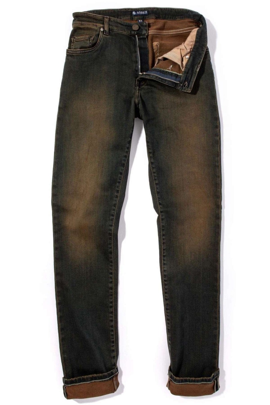 Pants & Denim * | Axels Premium Denim Waylon Over-Dyed Stretch Denim In Ruggine