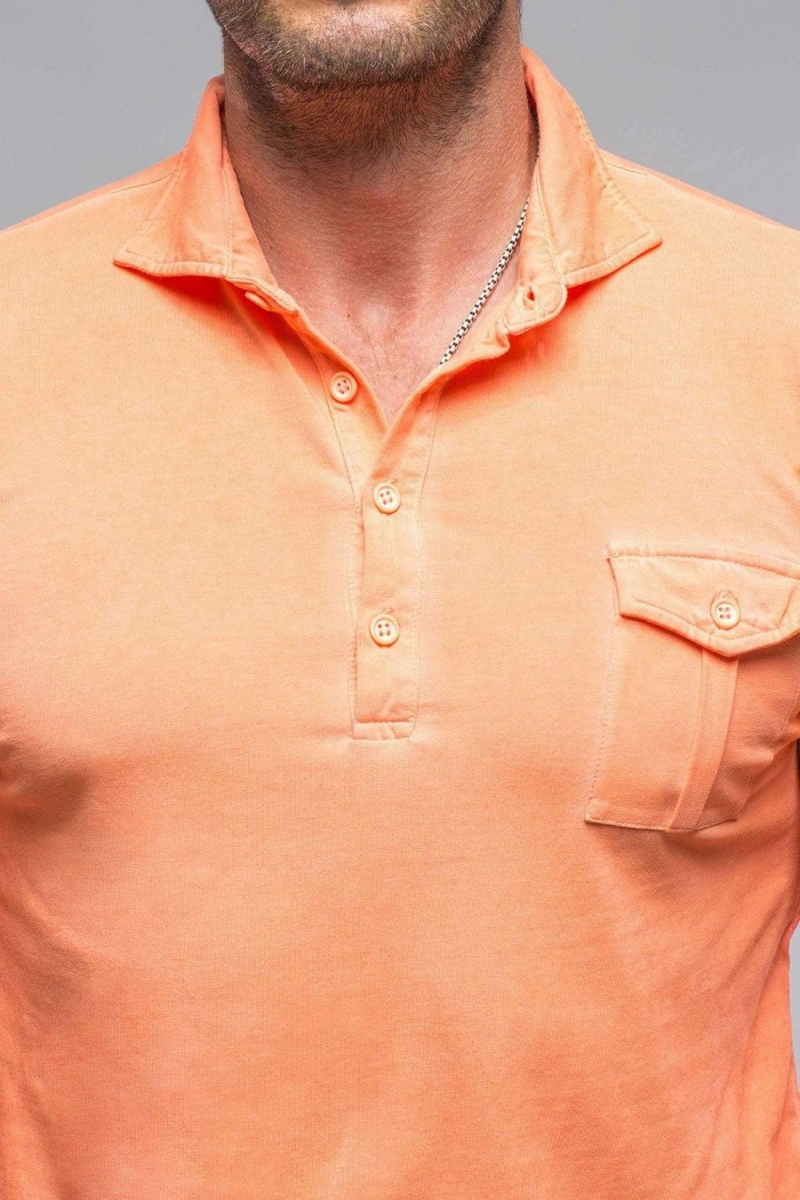 Polo Shirts * | Dune Cafe Paco Ls Polo Shirt In Peach