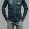 Snap Shirts * | Axels Premium Denim Roper Western Snap Shirt In Cactus