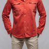 Snap Shirts * | Axels Premium Denim Ranger Denim Snap Shirt In Corallo