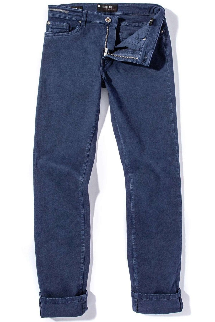 Pants & Denim * | Teleria Zed Ryland Rugged Soft Touch Cotton Jeans In Indaco