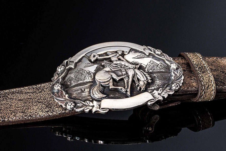 Accessories * | Comstock Heritage Oval Saddle Bronc Silver