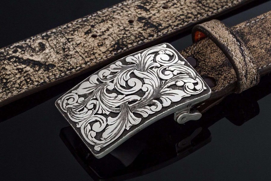 Accessories * | Comstock Heritage Ao Hawes Swirl Belt Buckle Silver