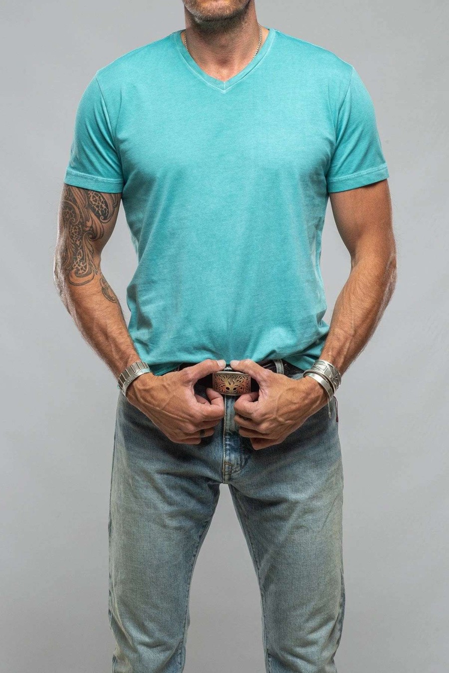 Cotton Tees * | Georg Roth Torre Cotton V Neck In Mint