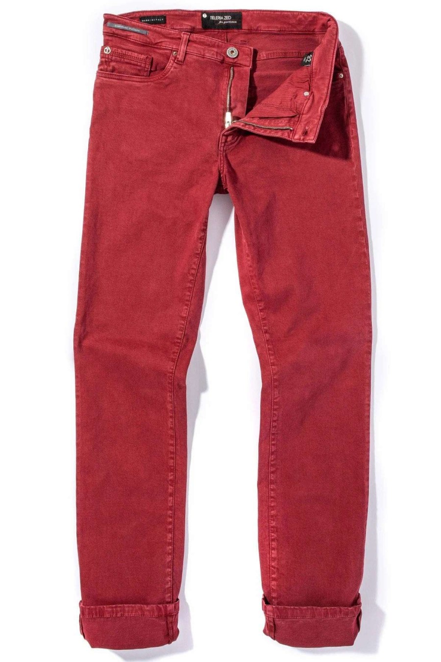 Pants & Denim * | Teleria Zed Ryland Rugged Soft Touch Cotton Jeans In Cherry