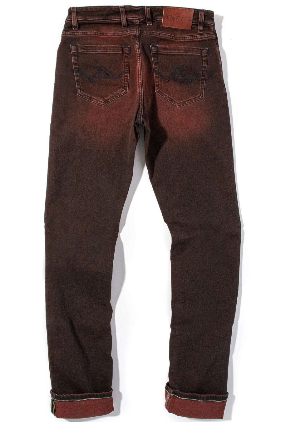 Pants & Denim * | Axels Premium Denim Waylon Over-Dyed Stretch Denim In Ruggine Rust