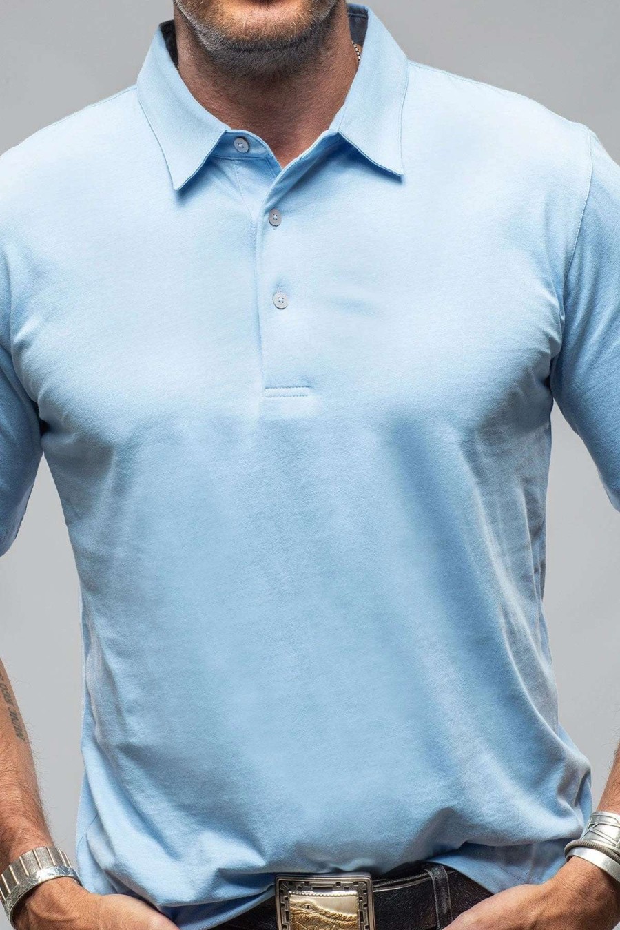 Polo Shirts * | Georg Roth Cruz Cotton Polo In Sky Blue