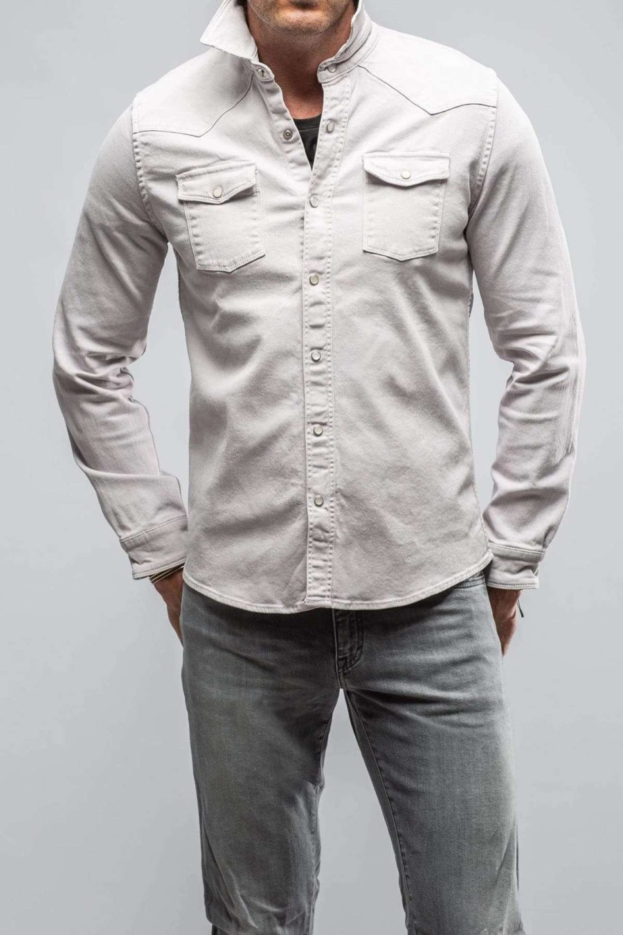 Snap Shirts * | Axels Premium Denim Ranger Denim Snap Shirt In Hickory Root