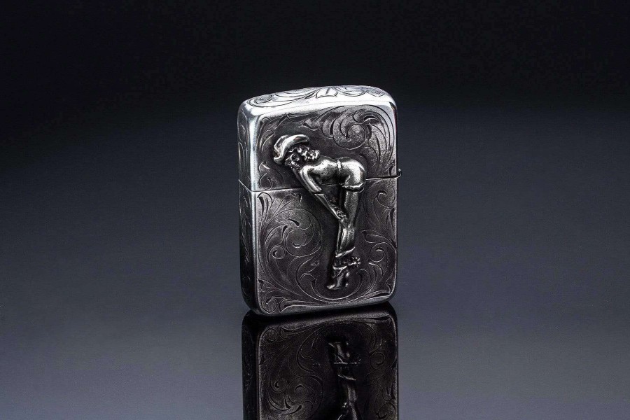 Accessories * | Comstock Heritage Rodeo Gal Zippo Ii Silver