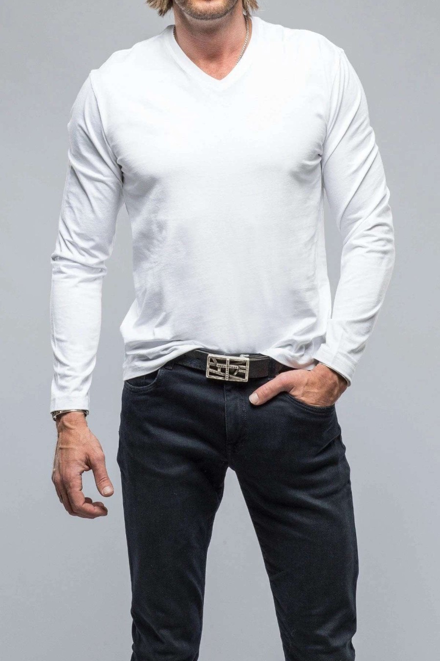 Cotton Tees * | Georg Roth Del Mar Ls V-Neck In White