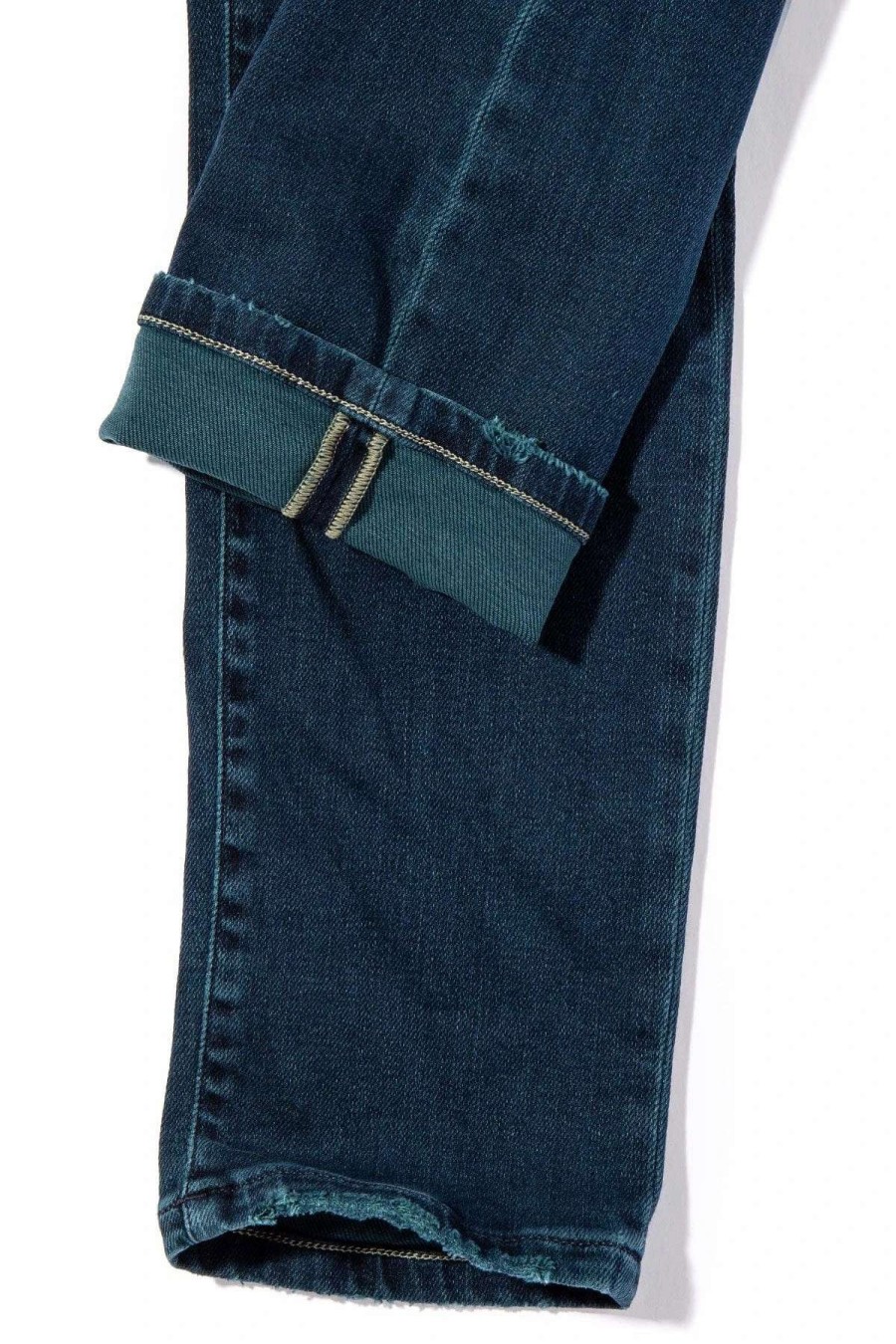 Pants & Denim * | Axels Premium Denim Waylon Over-Dyed Stretch Denim In Petrolio