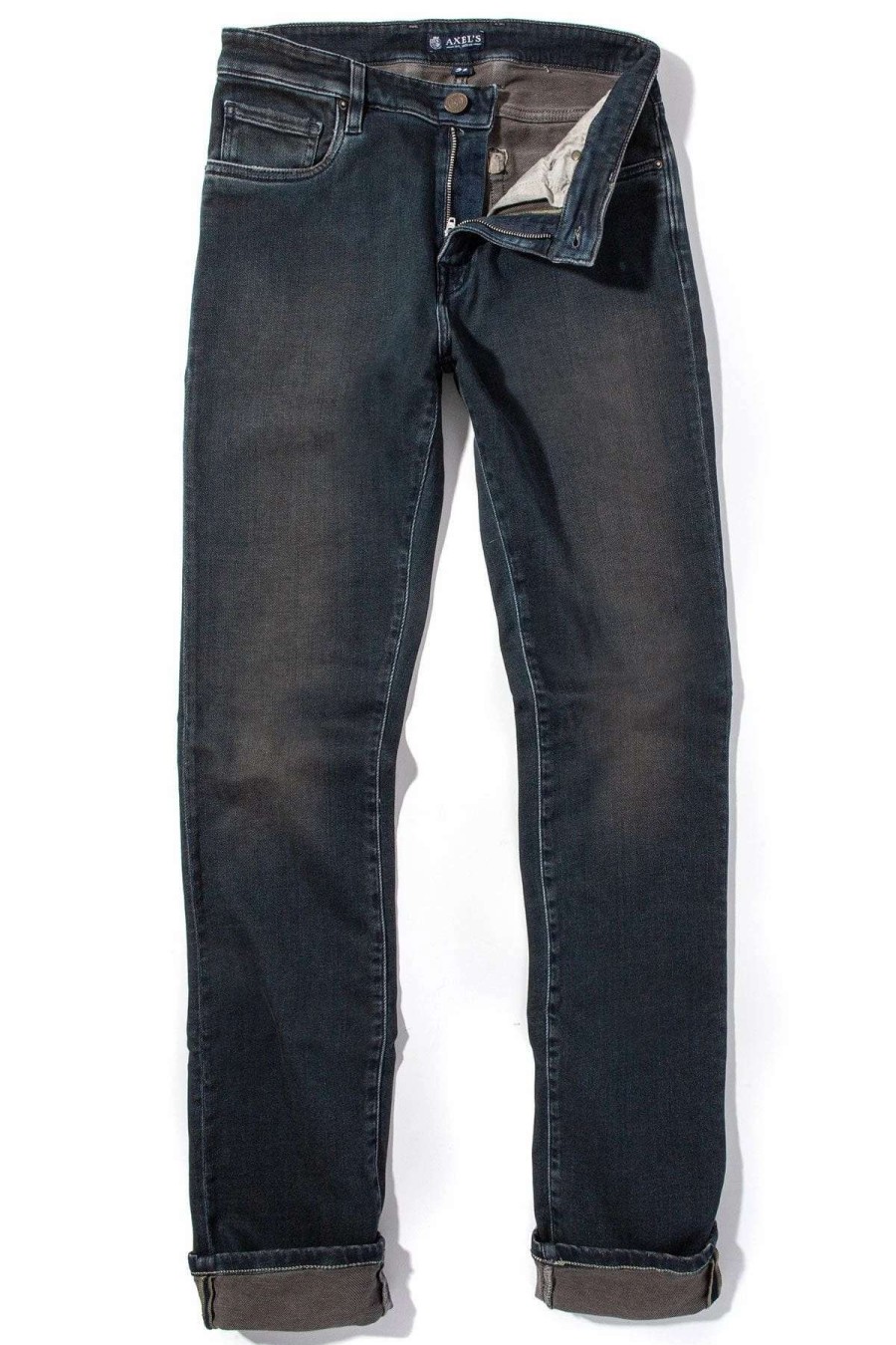 Pants & Denim * | Axels Premium Denim Waylon Over-Dyed Stretch Denim In Anthracite